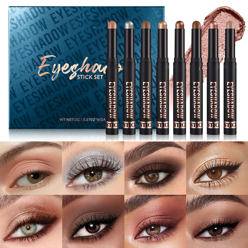 🔥Över 50 000 sålda!🎁✨8 färger glitterögonskugga i stickform - Långvarig Formula med Glitter för Professionell Makeup & Smidig Applicering 🌟👁️