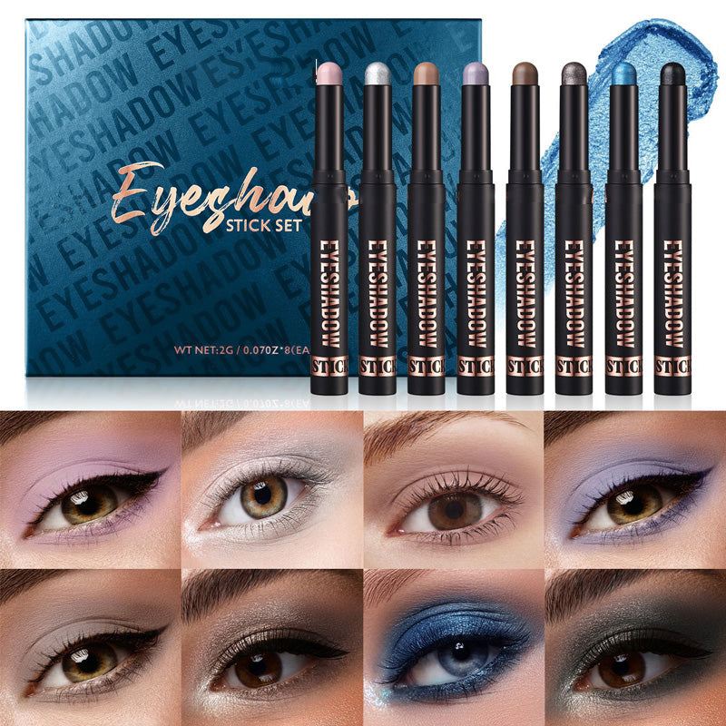 🔥Över 50 000 sålda!🎁✨8 färger glitterögonskugga i stickform - Långvarig Formula med Glitter för Professionell Makeup & Smidig Applicering 🌟👁️