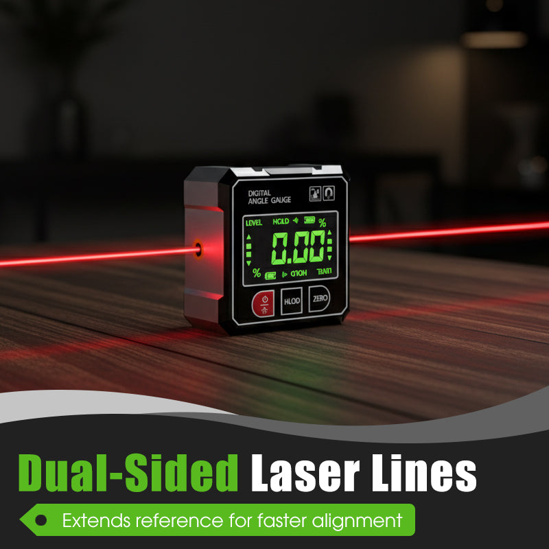 🔥40 % rabatt så länge lagret räcker!🎉Digital laser vinkelmätare med 4-sidig magnetisk bas