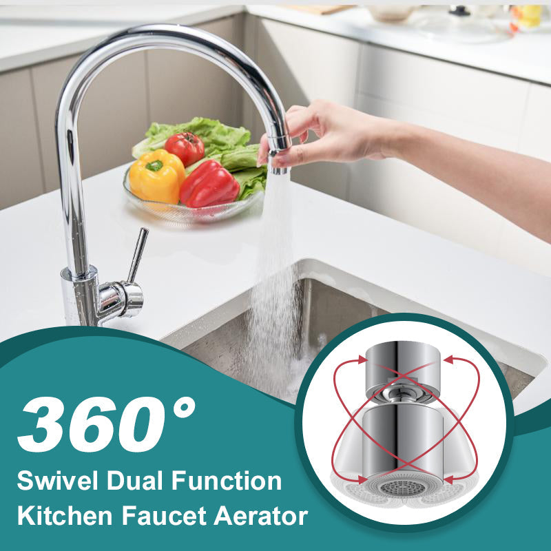 🚰 50% RABATT! 🎉 360° Vridbar Köksblandare – Dubbel Spray, Enkel Installation & Vattensnål 💧📦