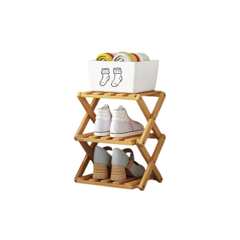 🔥🔥50 % RABATT!!👟Slitstarkt, hopfällbart skoställ av bambu