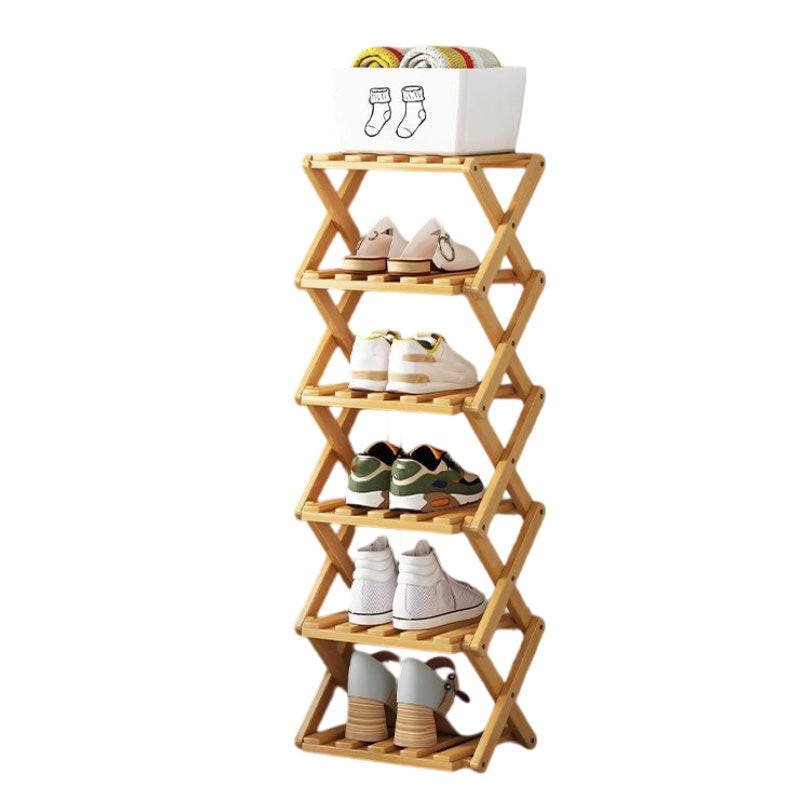 🔥🔥50 % RABATT!!👟Slitstarkt, hopfällbart skoställ av bambu