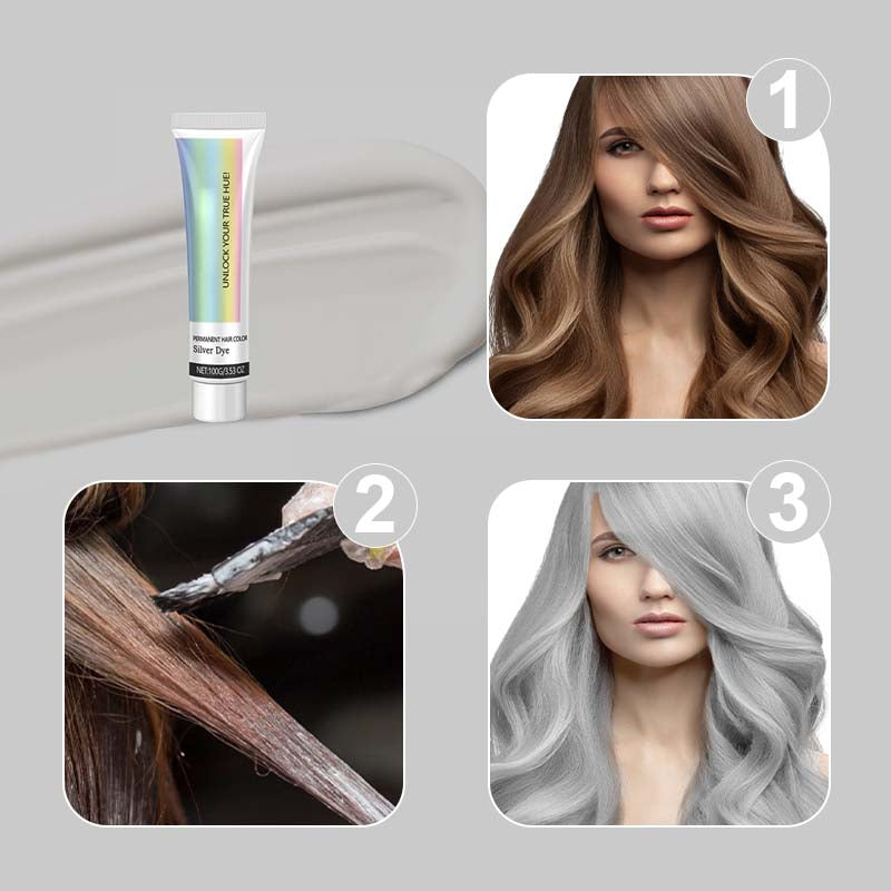 🔥40 % rabatt så länge lagret räcker!🎉2-i-1 Naturlig Essens Extrakt Silver Hårfärg