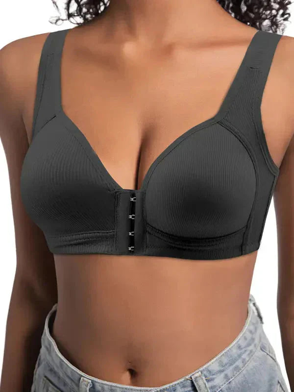 Bygelfri Push-Up BH med Knäppning Fram – Sömlös & Bekväm för Vardagen