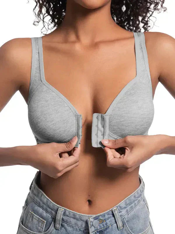 Bygelfri Push-Up BH med Knäppning Fram – Sömlös & Bekväm för Vardagen