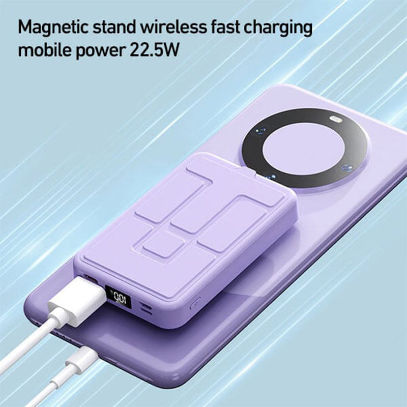 🔋50 % RABATT JUST NU! 22,5 W, 10 000 mAh magnetisk trådlös powerbank – hopfällbart inbyggt stativ, bärbar magnetisk snabbladdare för smartphones