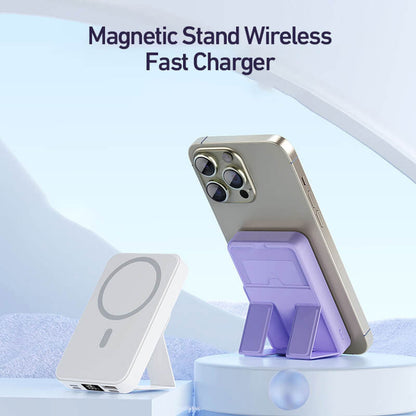 🔋50 % RABATT JUST NU! 22,5 W, 10 000 mAh magnetisk trådlös powerbank – hopfällbart inbyggt stativ, bärbar magnetisk snabbladdare för smartphones