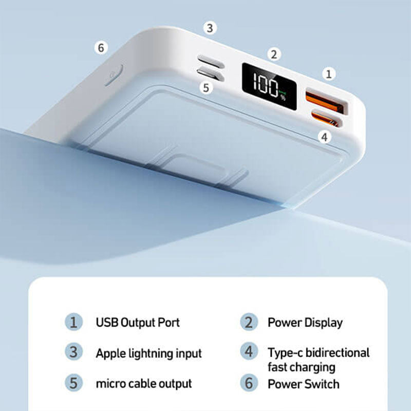 🔋50 % RABATT JUST NU! 22,5 W, 10 000 mAh magnetisk trådlös powerbank – hopfällbart inbyggt stativ, bärbar magnetisk snabbladdare för smartphones