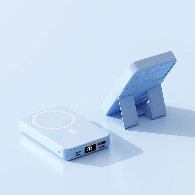 🔋50 % RABATT JUST NU! 22,5 W, 10 000 mAh magnetisk trådlös powerbank – hopfällbart inbyggt stativ, bärbar magnetisk snabbladdare för smartphones