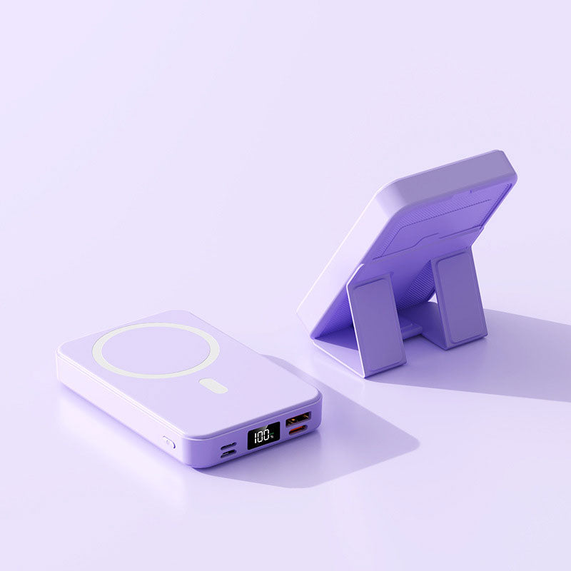 🔋50 % RABATT JUST NU! 22,5 W, 10 000 mAh magnetisk trådlös powerbank – hopfällbart inbyggt stativ, bärbar magnetisk snabbladdare för smartphones