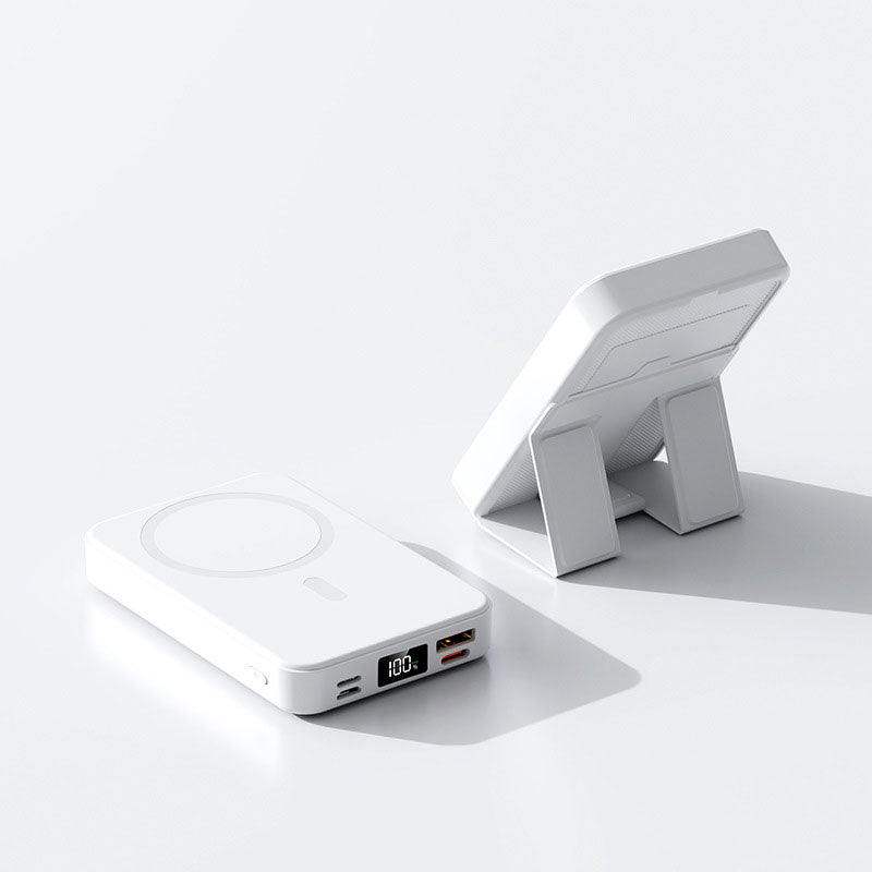 🔋50 % RABATT JUST NU! 22,5 W, 10 000 mAh magnetisk trådlös powerbank – hopfällbart inbyggt stativ, bärbar magnetisk snabbladdare för smartphones