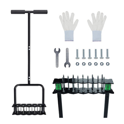 🌱 50% RABATT! ⛏️ Manuell gräsluftare i kolstål – höjjusterbar med självrengörande utkastning – Förbättrar gräsrot, ökar dränering & gör gräsklippningen enklare 💪