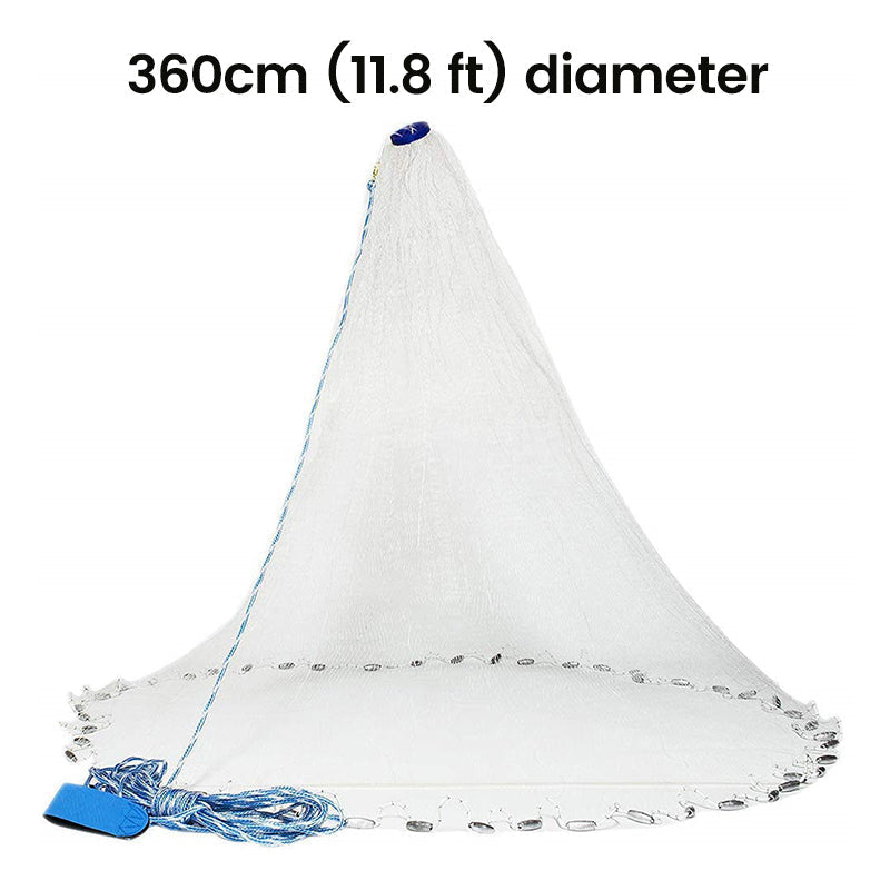🐟 50% RABATT! 💥 Lättkastat Kastnät för Fiske – Snabbsjunkande Nät med Blytyngder för Söt- & Saltvatten 🎣