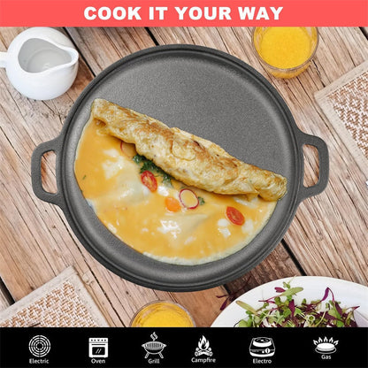 ⏳ 50 % RABATT under en begränsad tid! 🍳 Non-Stick-stekpanna i gjutjärn — rent gjutjärn, jämn värmefördelning 🔥