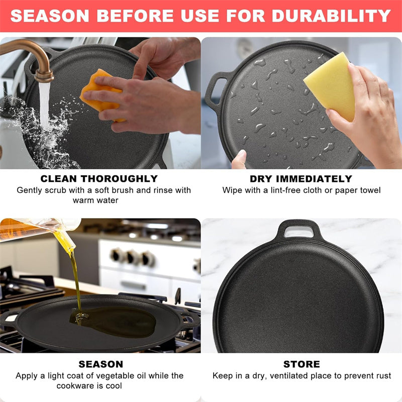 ⏳ 50 % RABATT under en begränsad tid! 🍳 Non-Stick-stekpanna i gjutjärn — rent gjutjärn, jämn värmefördelning 🔥