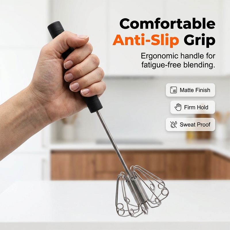 🥚 KÖP 2, FÅ 1 GRATIS! 🔥 Halvautomatisk äggvisp i rostfritt stål – Snabb och hållbar – Perfekt för ägg, smet eller grädde – vispar smidigt utan ansträngning 🍳