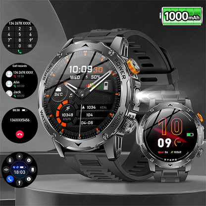 ⌚ 50 % RABATT NU! 🔦 1000mAh smart Bluetooth-sportklocka – lång batteritid, 100+ sportlägen & LED-ficklampa – perfekt för aktiva livsstilar 🏃