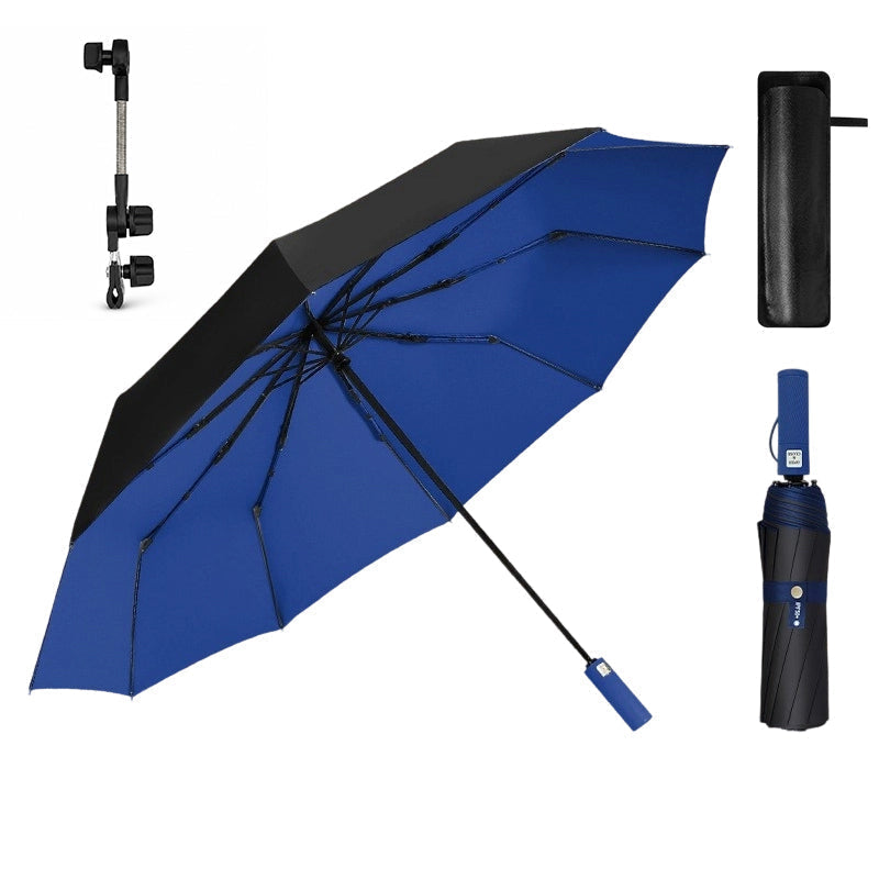 📢📢50% RABATT NU!! ⏰Stort Automatiskt Sol- & Regnskydd Paraply 125cm