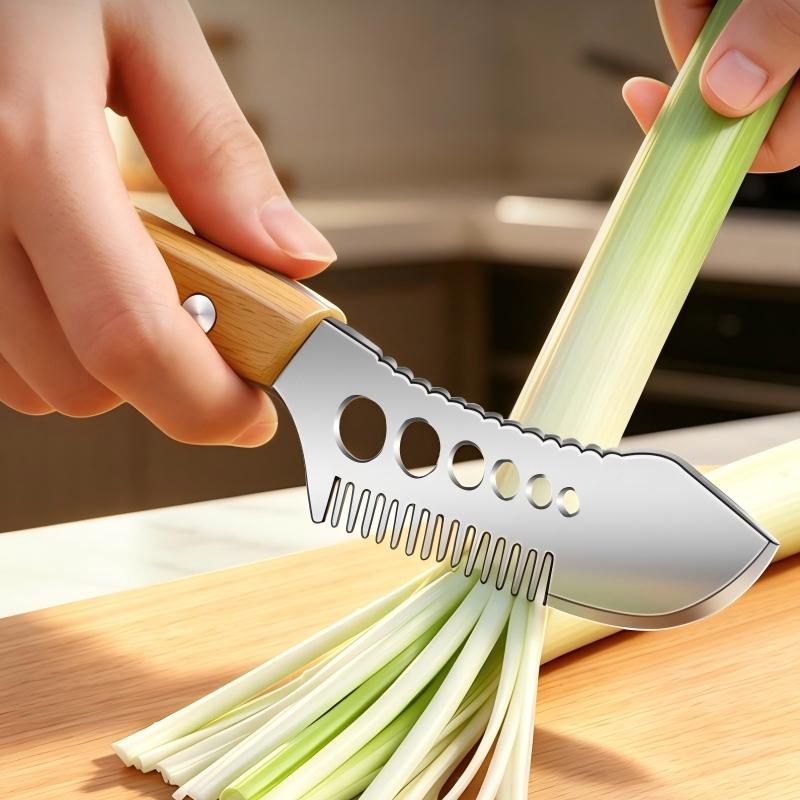 🎉 2026-rea — Över 16 000 sålda! 🥬 Multifunktionell grönsaksskärare – kamblad för perfekta julienne-strimlor, fiskavskalare och örtskalar – en kniv, tre funktioner! ✨