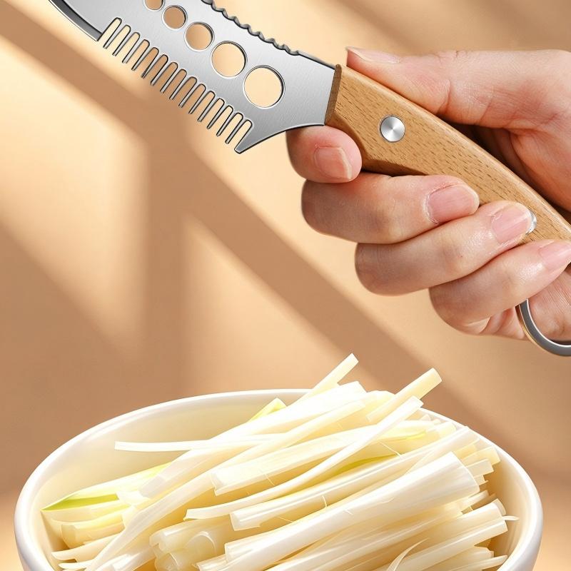 🎉 2026-rea — Över 16 000 sålda! 🥬 Multifunktionell grönsaksskärare – kamblad för perfekta julienne-strimlor, fiskavskalare och örtskalar – en kniv, tre funktioner! ✨