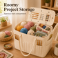 🧶 50 % RABATT NU! 🧵 Canvas garnförvaringsväska med nålfickor – rymlig, hållbar & portabel – inget mer trassligt garn! 🏠
