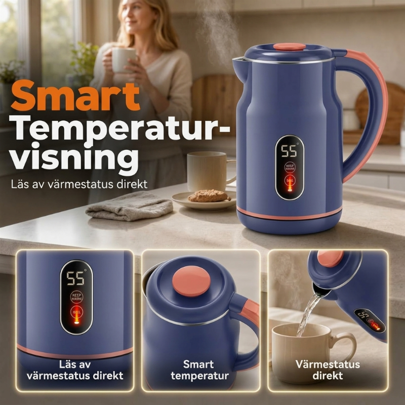 ☕️50% RABATT♨️Elektrisk vattenkokare med smart temperaturkontroll, håller önskad temperatur💧