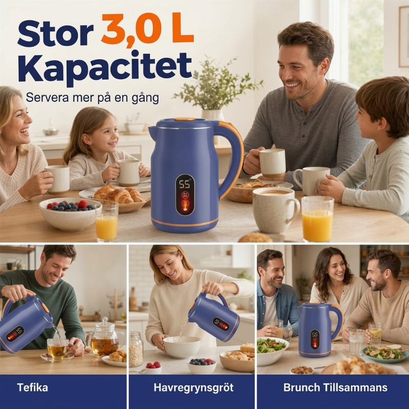 ☕️50% RABATT♨️Elektrisk vattenkokare med smart temperaturkontroll, håller önskad temperatur💧