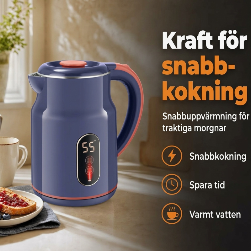☕️50% RABATT♨️Elektrisk vattenkokare med smart temperaturkontroll, håller önskad temperatur💧