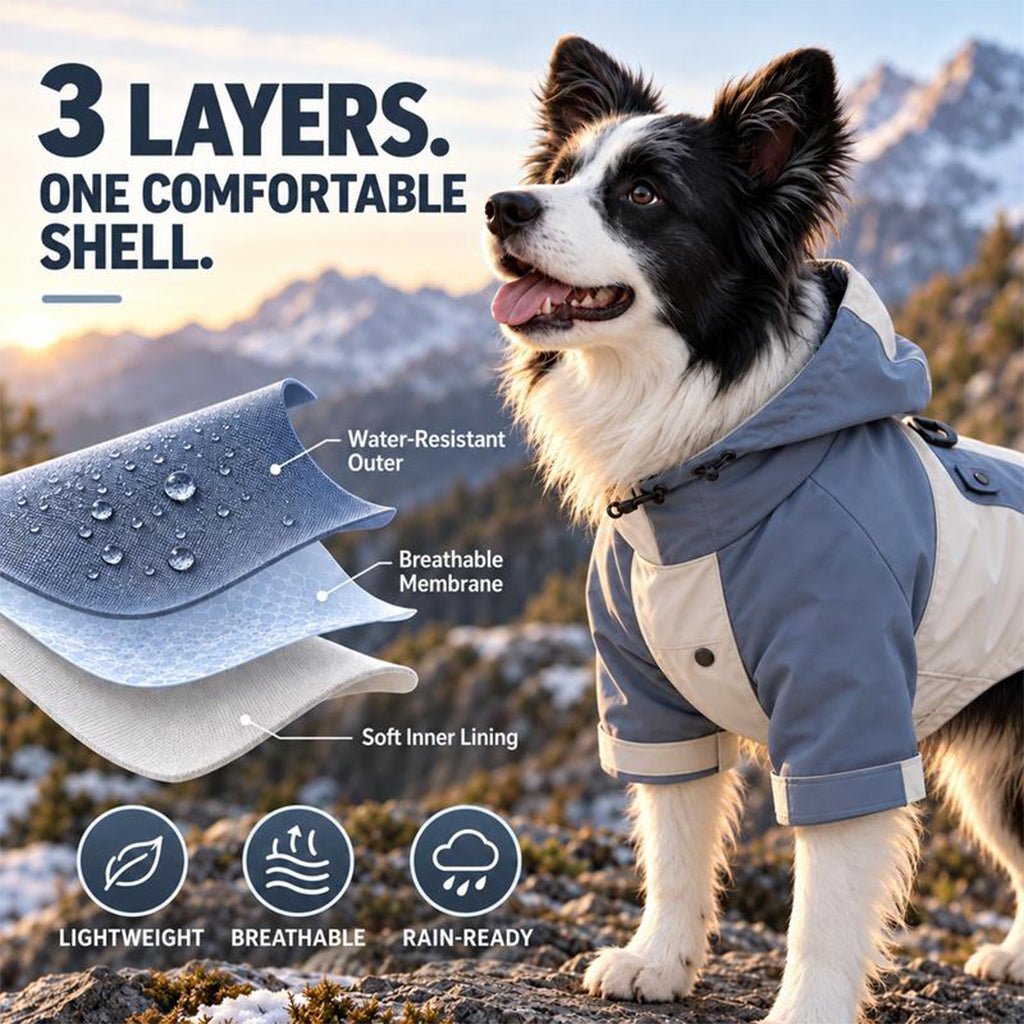 🐕 50 % RABATT NU! 🌧️ Vattentät regnrock för hundar i färgblockdesign – smutsavvisande benskydd för utomhusbruk 💦