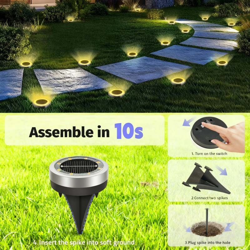 ☀️ 50% RABATT! ✨ Solcellsdrivna markspottar för trädgården (4-pack) – Vattentäta & automatiska LED-lampor 🌿