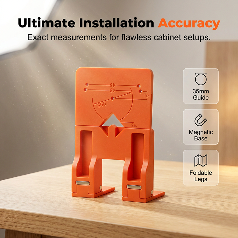 🧲📏Magnetic Cabinet Door Hinge Drilling Guide Jig | With Built-In Measurement Guides for Accurate Cabinet Installation🚪