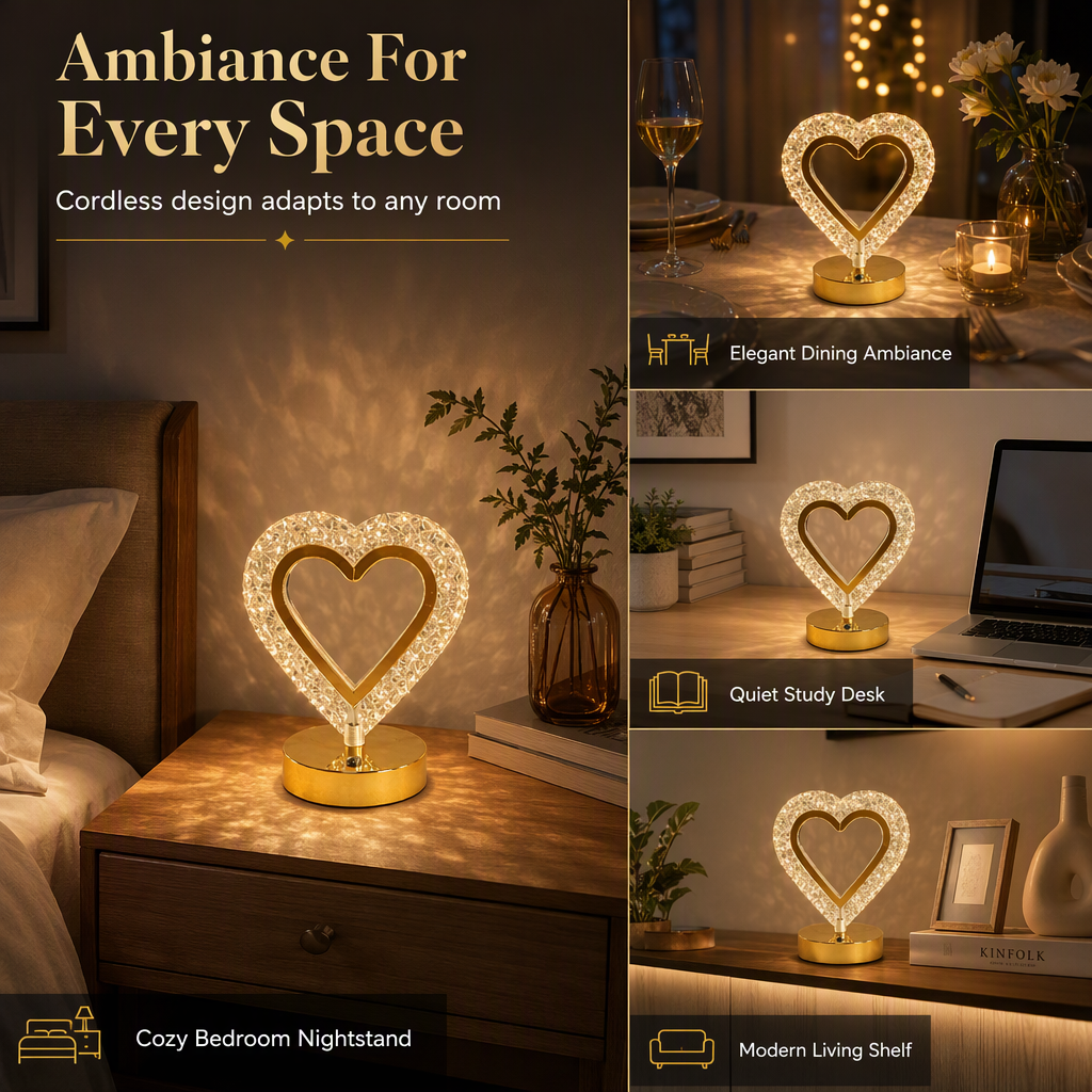 💎 50% RABATT! ✨ Geometrisk Kristall-Nattlampa – Touch-kontroll, 3D-Ljusreflektion & Uppladdningsbar Bordslampa 🌙