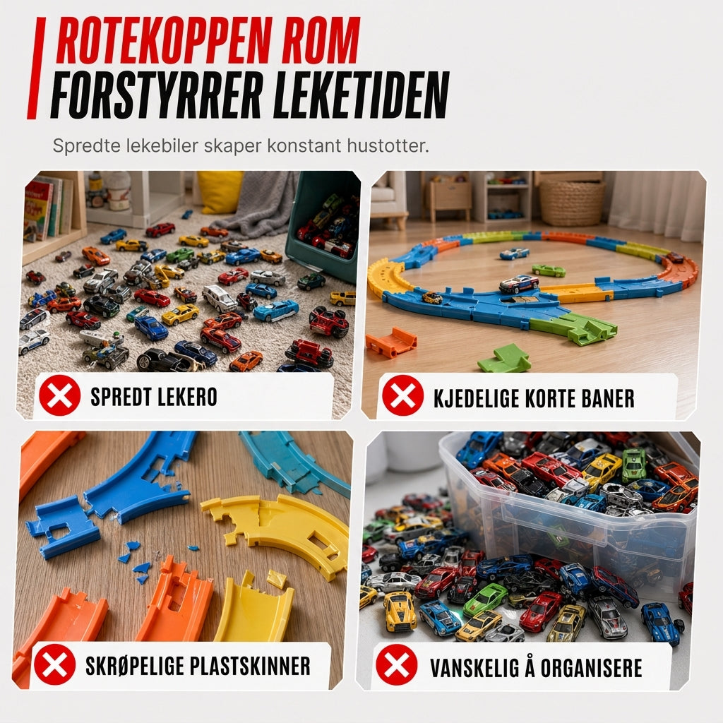⏳Kun for en kort tid – 50% RABATT ⏰Transformérbart lagerbærelastbil-lekesett for barn med lydeffekter, 207 cm sammenleggbar katapultløype og minimodeller av byggkjøretøy i legering