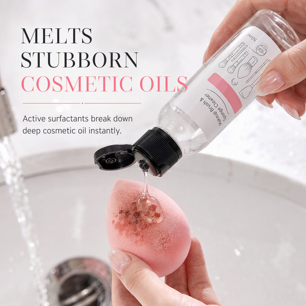 🔥50% OFF!!🧼Make-Up Sponge & Brush Cleaner – Rapid Stain Removal, pH Balanced & Gentle✨