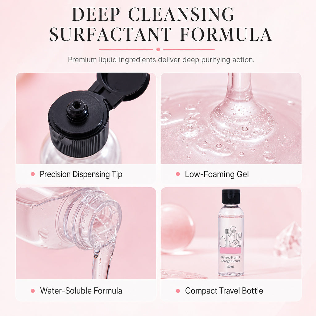 🔥50% OFF!!🧼Make-Up Sponge & Brush Cleaner – Rapid Stain Removal, pH Balanced & Gentle✨