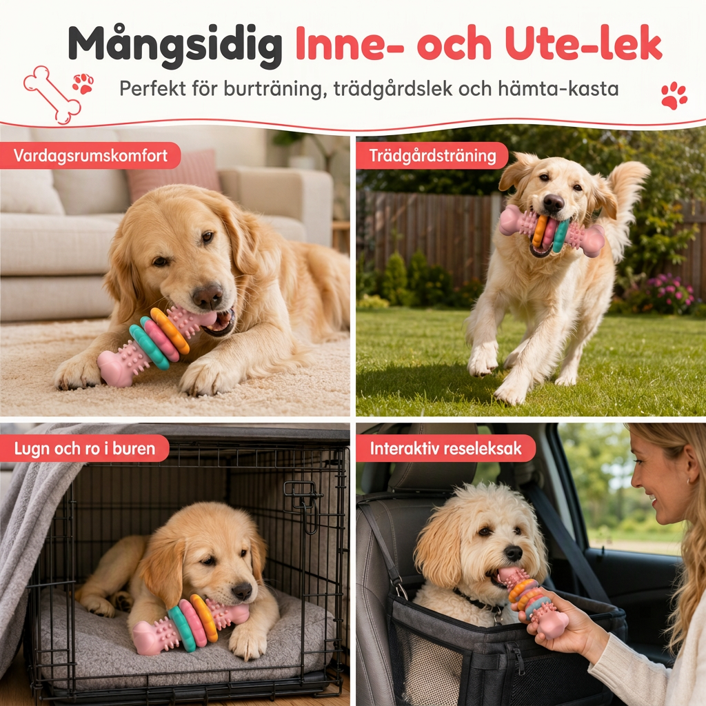 🐶 50% RABATT! 🦴 Texturerad TPR-tuggleksak för hundar, rengör tänder och är bitbeständig ✨