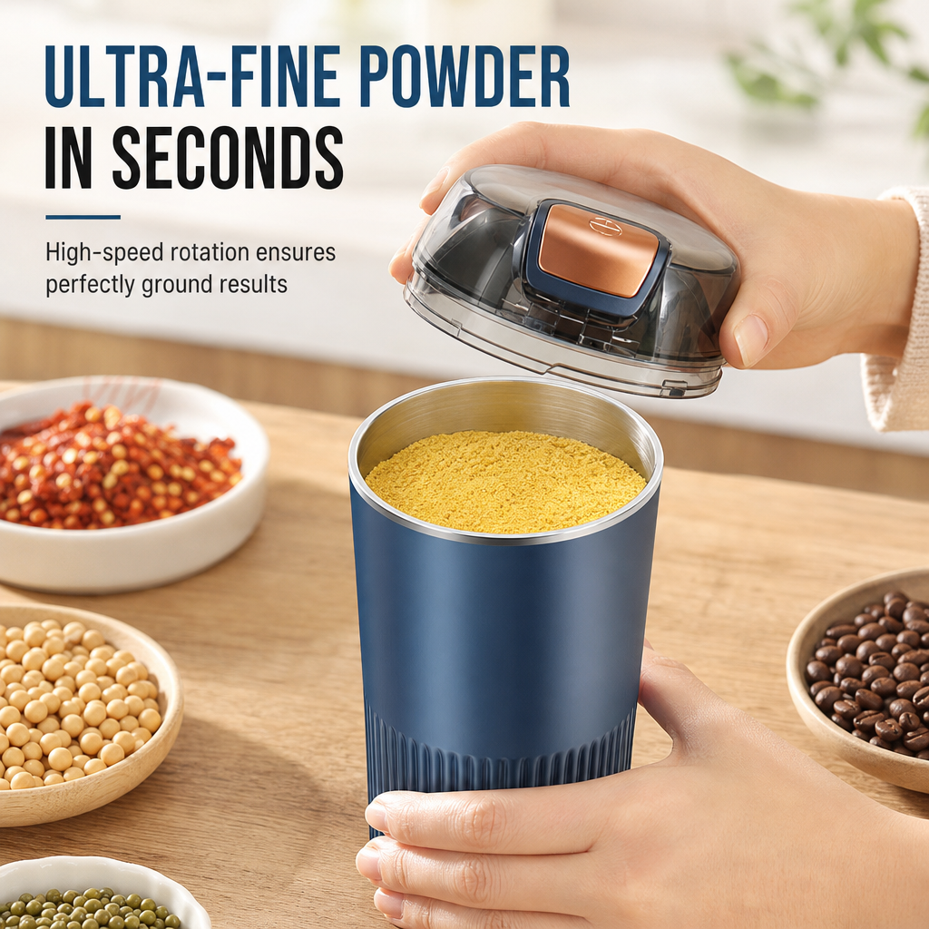 Compact Household Electric Grinder with 8 Multifunctional Dry Powder Milling Machine for Grains