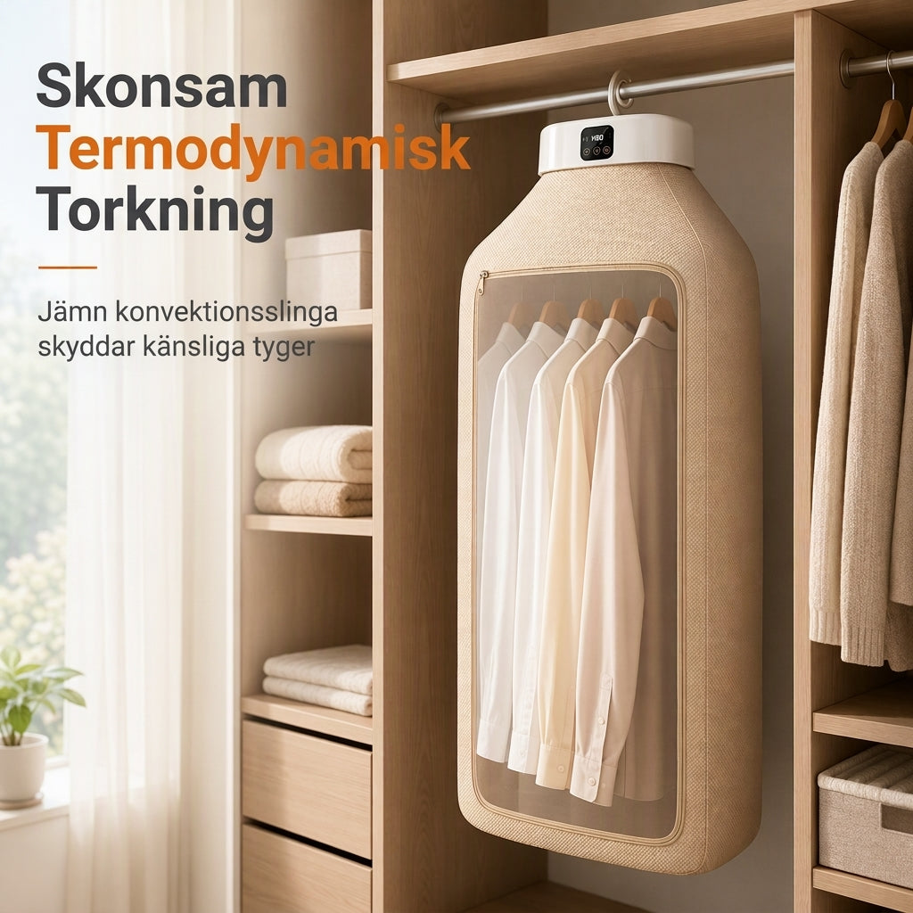 ♨👚 Bärbar hopvikbar torktumlare – minitorkmaskin med fjärrkontroll för resor och hemmabruk 🧺