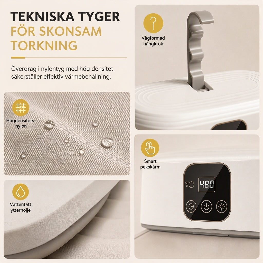 ♨👚 Bärbar hopvikbar torktumlare – minitorkmaskin med fjärrkontroll för resor och hemmabruk 🧺