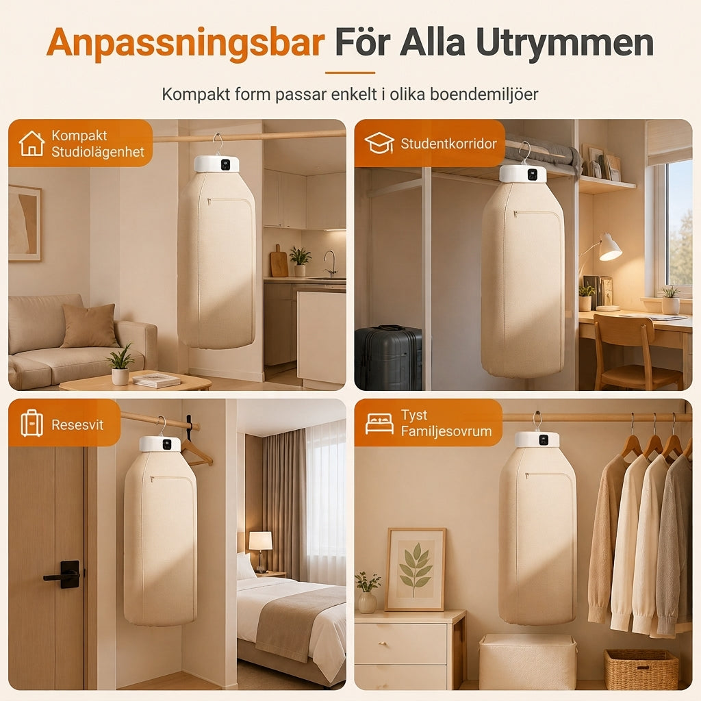 ♨👚 Bärbar hopvikbar torktumlare – minitorkmaskin med fjärrkontroll för resor och hemmabruk 🧺