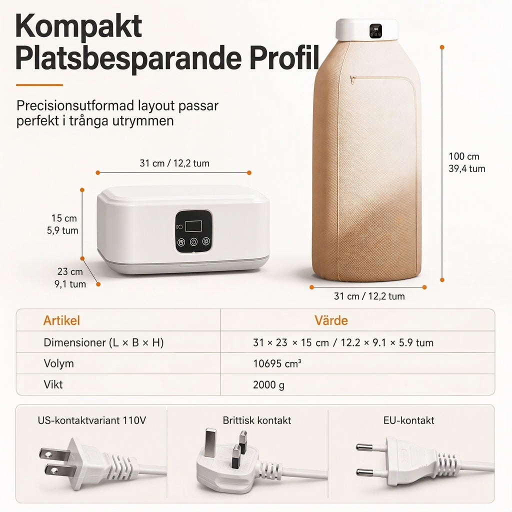 ♨👚 Bärbar hopvikbar torktumlare – minitorkmaskin med fjärrkontroll för resor och hemmabruk 🧺