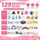 👑 Tidsbegränsad 50% rabatt! 👗 Magnetiskt prinsessklänningspussel, inga röriga bitar, med bärbart fodral för barn 3–6 år 🧲