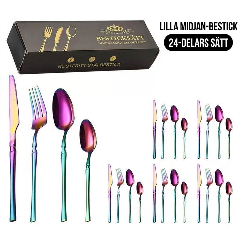 🍴 Bestickset i rostfritt stål – 24 delar