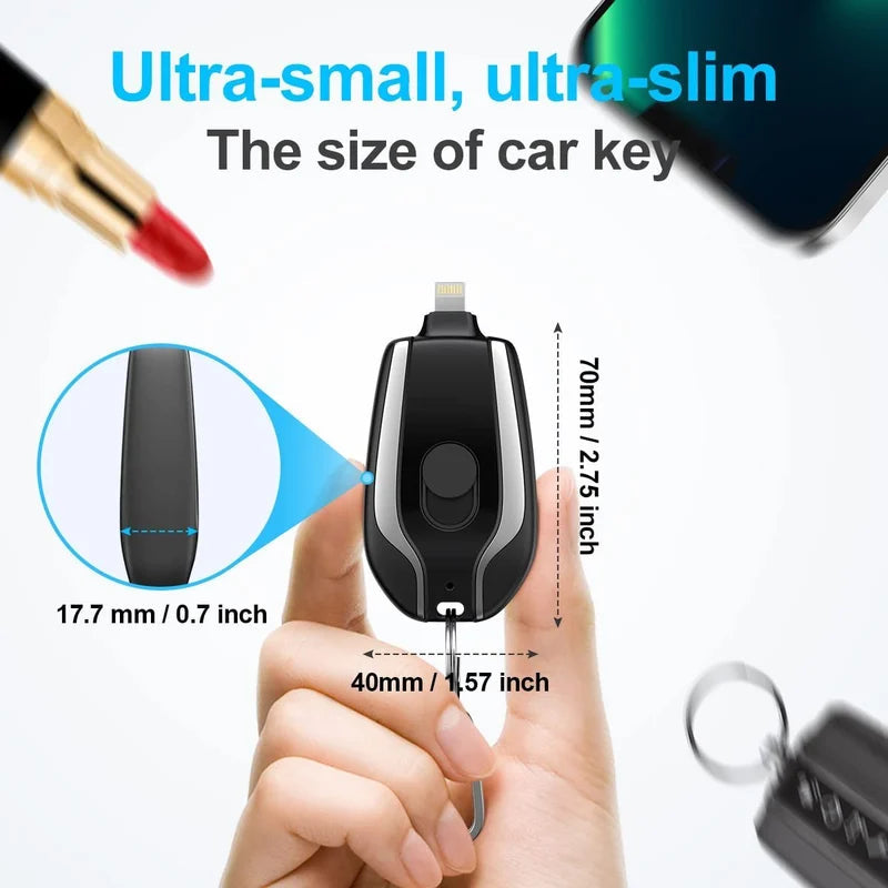 🔋 50 % RABATT NU! 🗝️ Nyckelringsbar laddningsbank med 1500 mAh – ultralätt, Type-C & snabbladdning för nödsituationer 📱