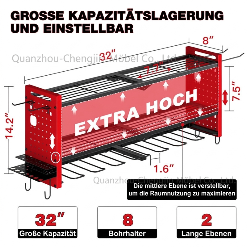 ⏳Tidsbegränsat erbjudande⏳ 📢📢 50 % RABATT 🛠️ Väggmonterad verktygshylla i stål – förvara borrar och verktyg på ett utrymmesbesparande sätt