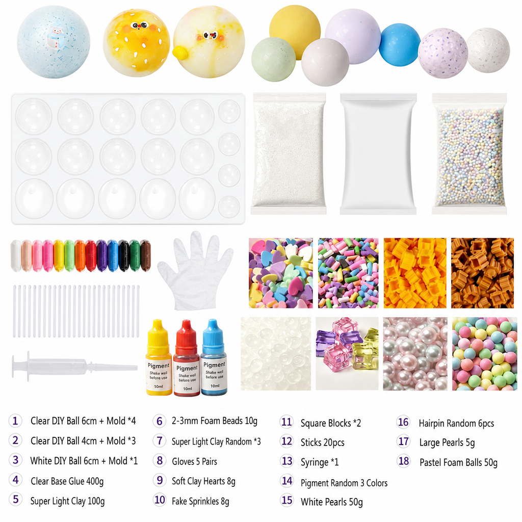 🎨 50% RABATT! ✨ DIY Stressbolls-Kit – Gör Egna Squishies & Klämbollar med Färgsprakande Fyllning 🎁