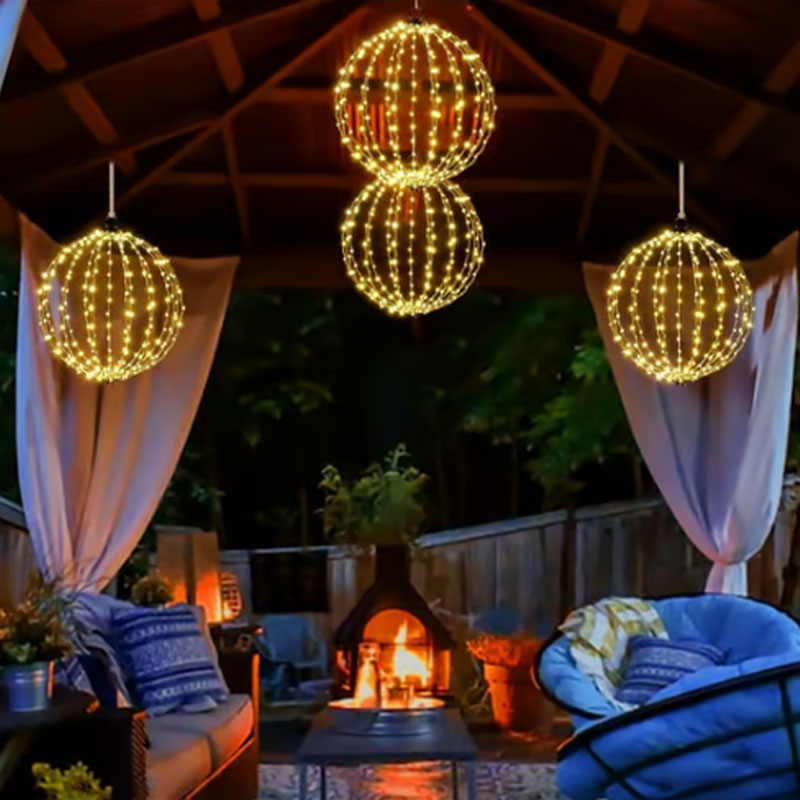 ✨ 50% RABATT! ✨ Hängande LED-Ljussfär – Vikbar Dekorativ Ljusboll för Trädgård, Fest & Högtider 🌟