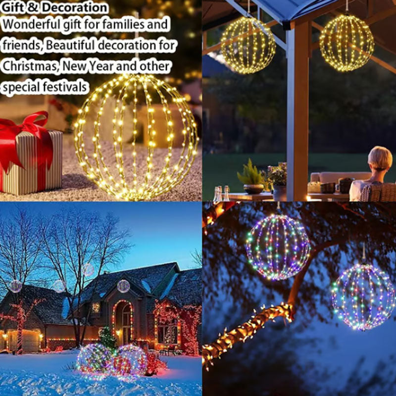 ✨ 50% RABATT! ✨ Hängande LED-Ljussfär – Vikbar Dekorativ Ljusboll för Trädgård, Fest & Högtider 🌟