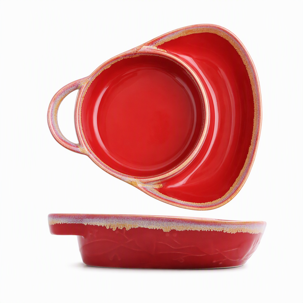 🍲 50 % RABATT NU! 🥣 Retro uppdelad ugnsform i keramik med handtag – håller maten skild & säkert från ugn till bord, mikrovågssäker ✨