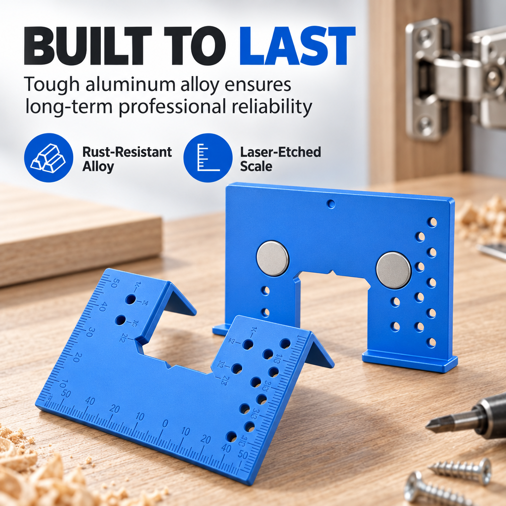 ⚡ 50% RABATT! ✨ Magnetisk Monteringsmall för Skåpgångjärn i Aluminiumlegering – Snabb & Exakt Positioneringsplatta 🛠️